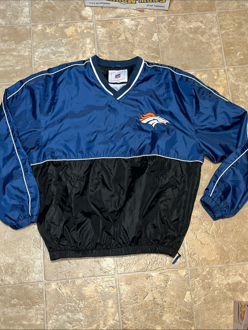 NFL Blue and Black Denver Broncos Pullover Windbreaker
